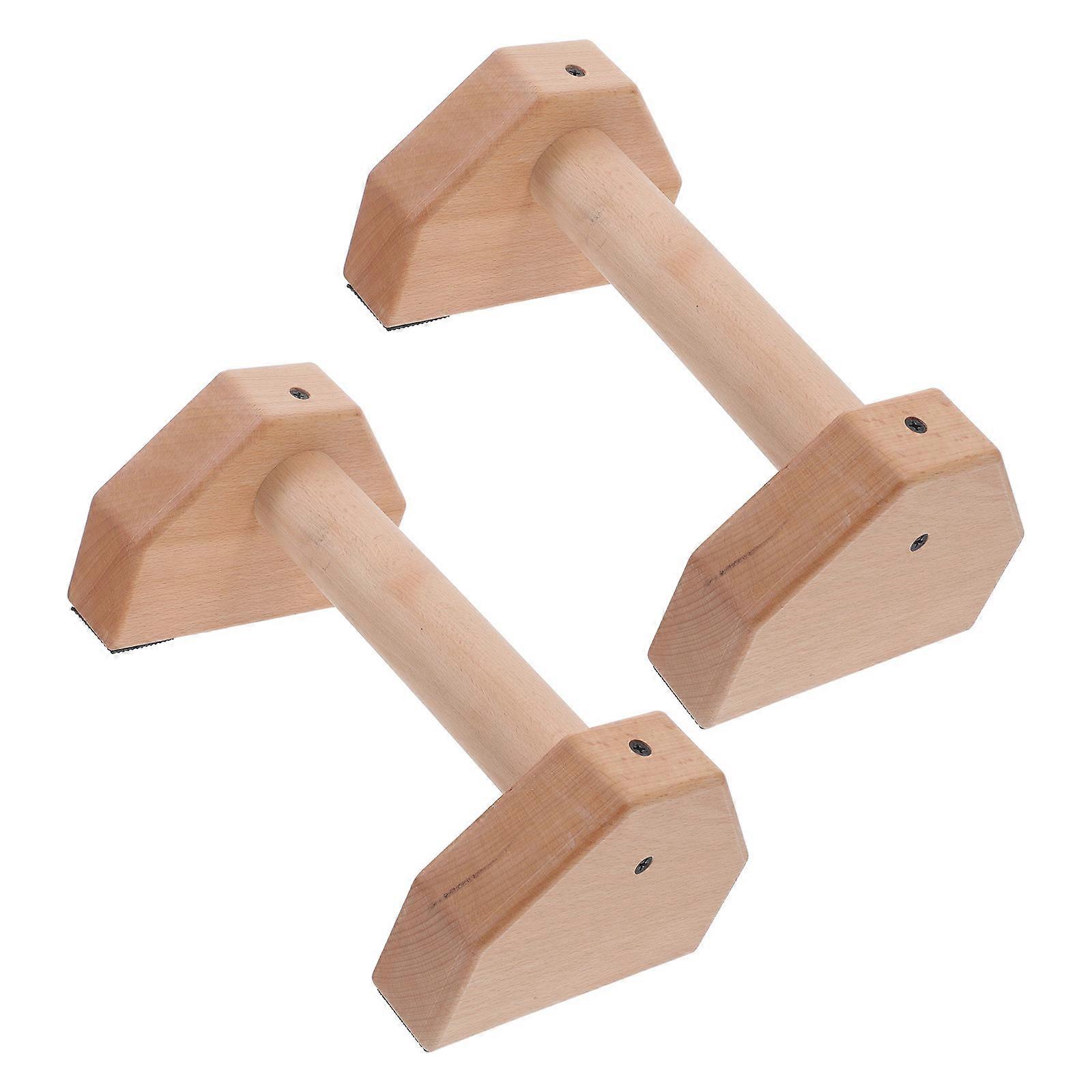 2 Pcs Ergonomic Wooden Pushup Handles with Slip Resistant Base for Strength Training and Muscle Building – Ideal for Men’s Home Gym and Outdoor
