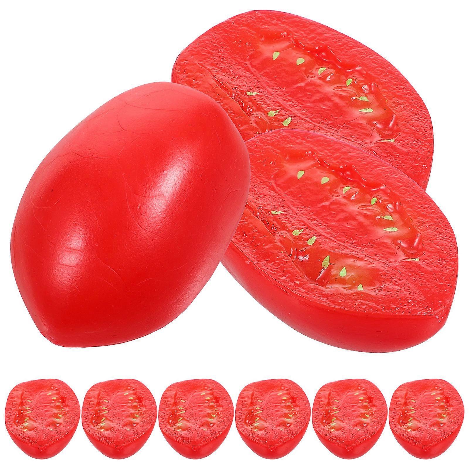 Fake Vegetable Display Model For Artists 10Pcs Simulation Design Red PVC Half Cherry Tomatoes