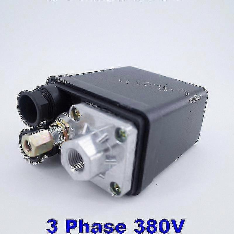 3-Phase 380V Air Compressor Pressure Switch, 6-8 Bar Control Valve with 1 Port for Industrial Use