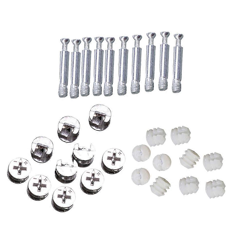 24 Sets Cam Bolt Nuts and Dowels for Furniture Connection with Lock Fitting Fasteners