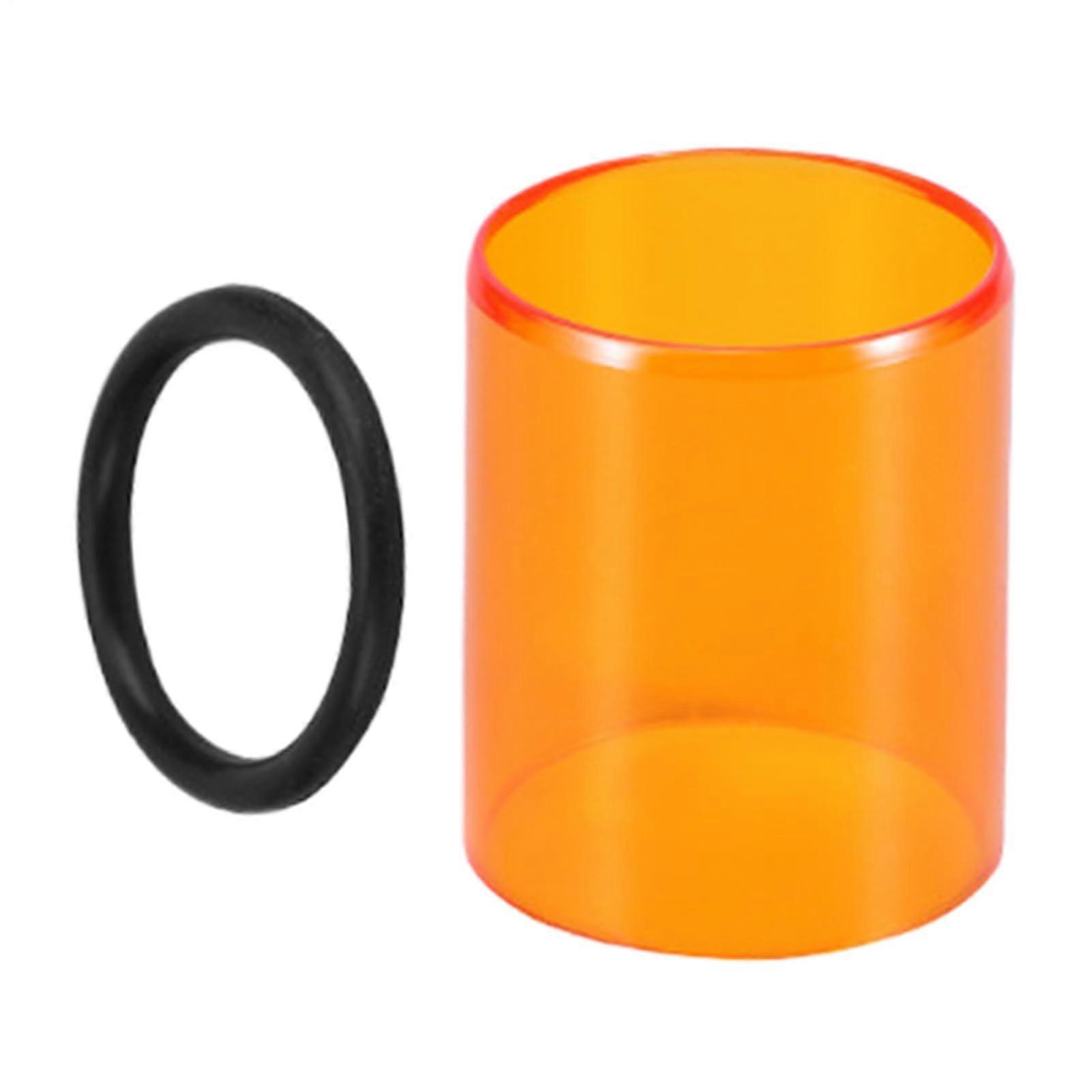 Ambercolored lampshade for camping, hiking, picnics, and more.