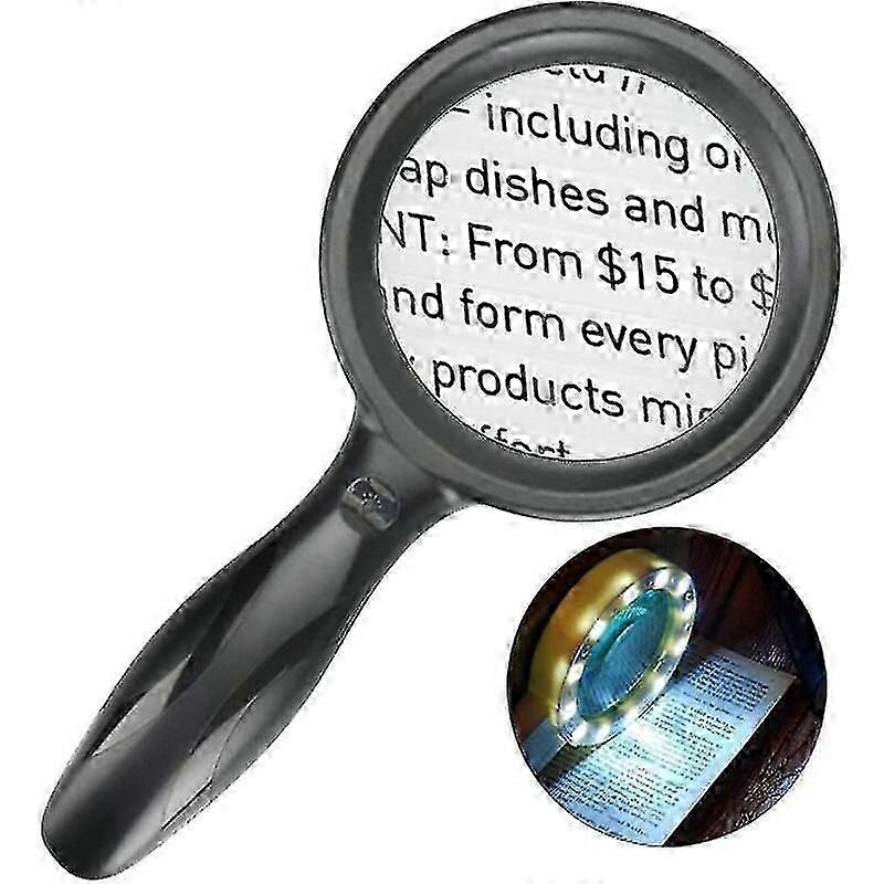 Rechargeable LED Magnifier with 60x Magnification Ideal for Seniors Reading Crafts Exams and Books