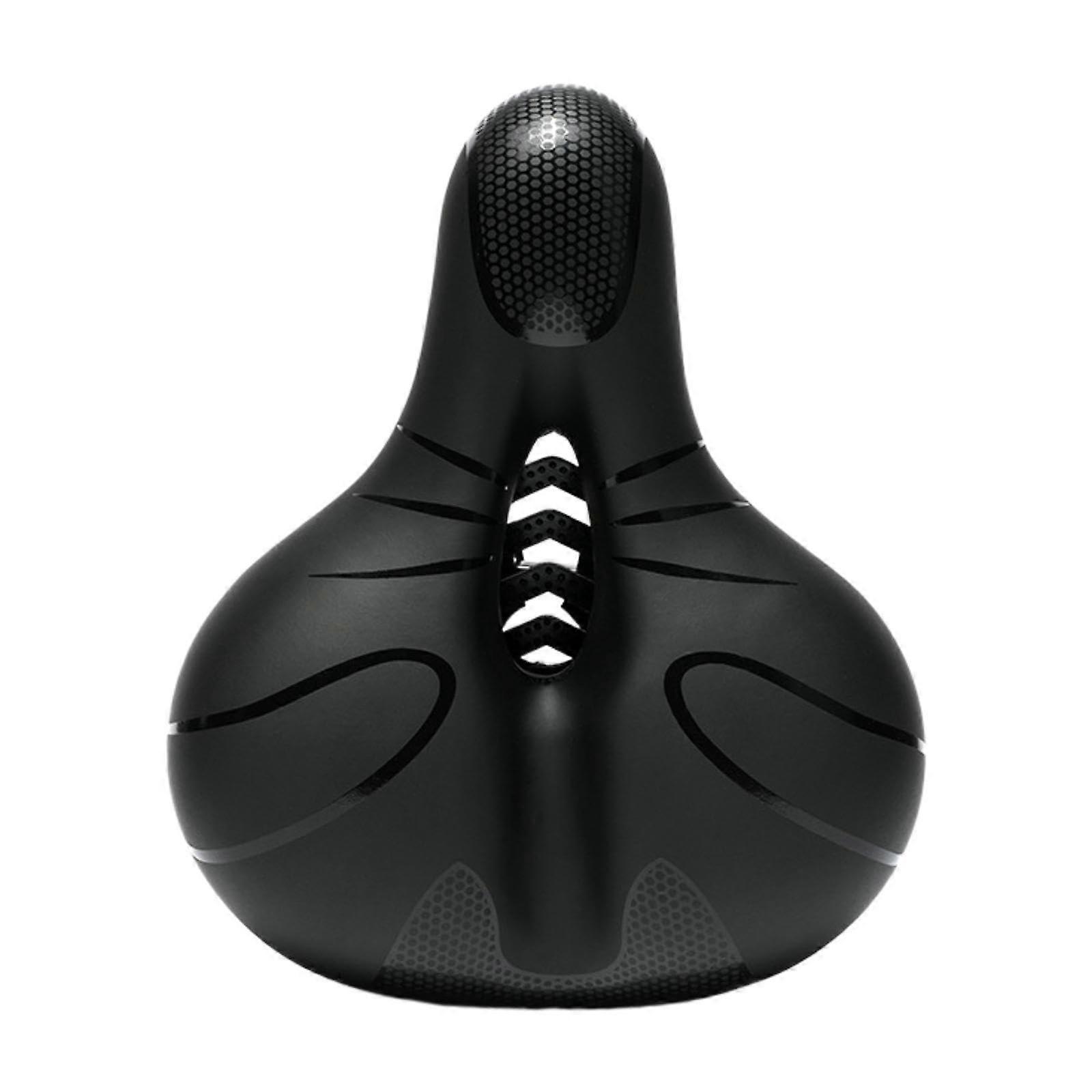 Comfortable Wide Saddle Replacement Reflective Strip Black For Bicycle Wide Seat Compatible With Most Bikes