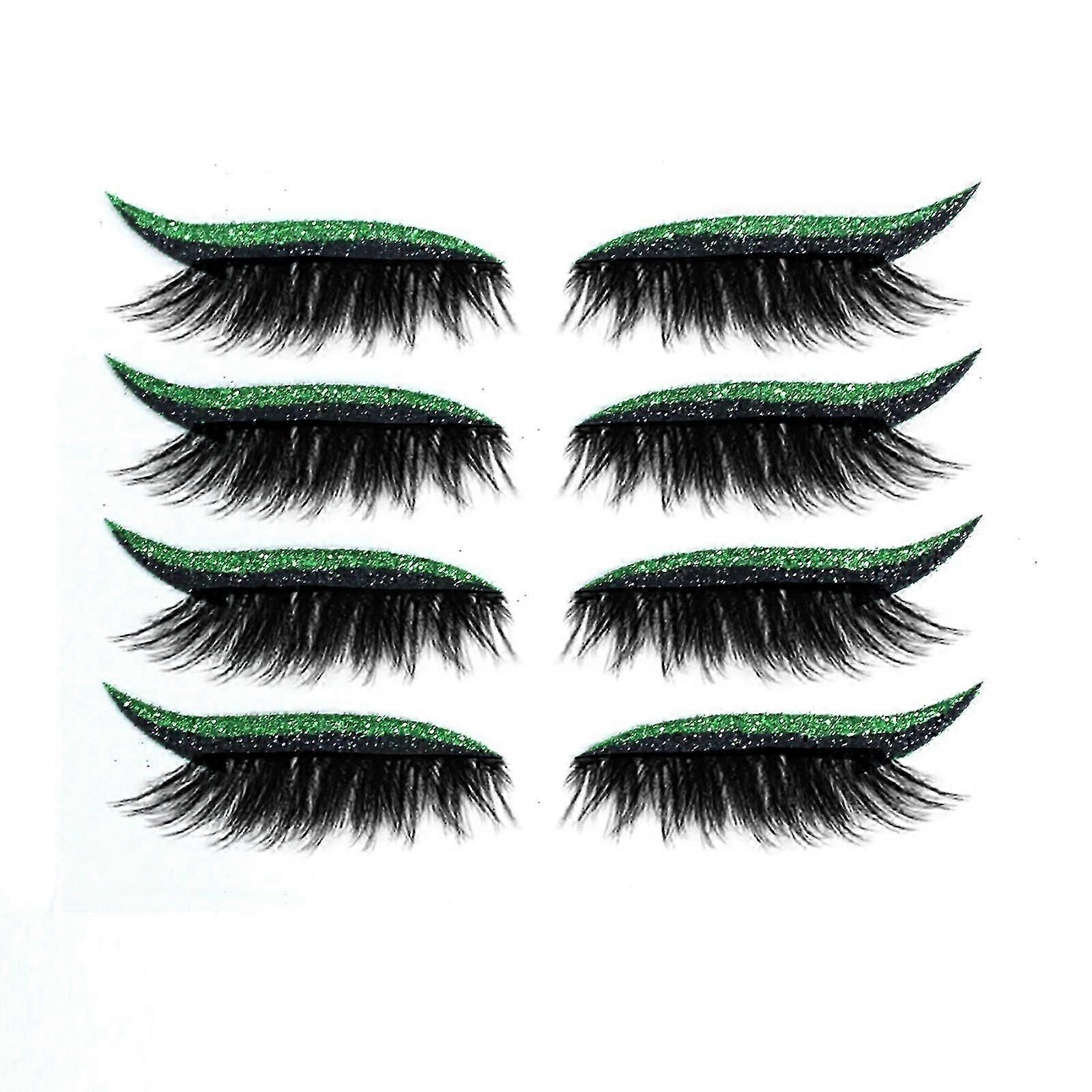 Glitter Lashes Colored False Eyelashes Wispy Lashes Dramatic Lashes Cat Eye Festival Lashes Pack