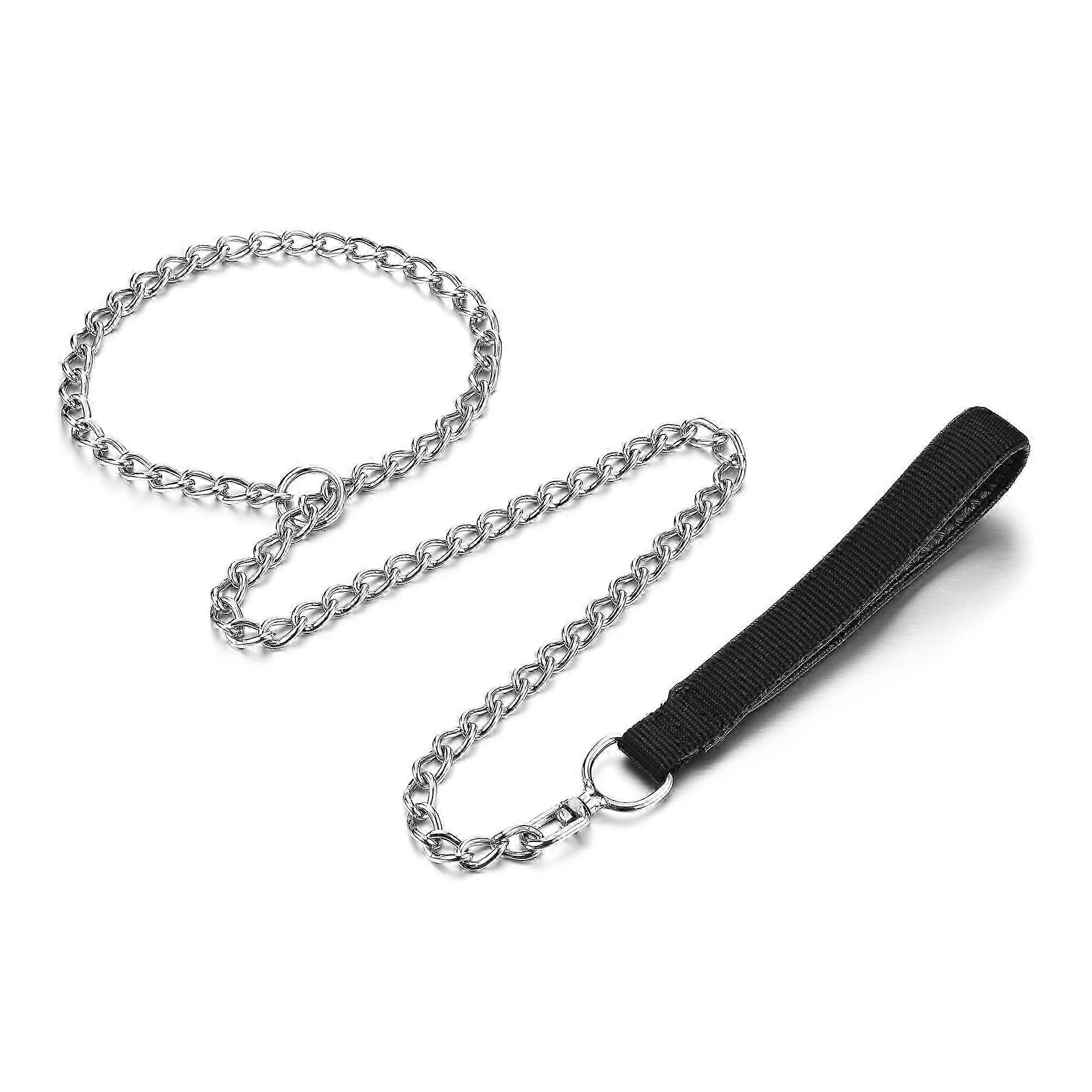 Metal Dog Leash Chew Proof Dog Chain Leash Heavy Duty Sturdy Pet Dog Leash with Padded Handle for Medium Dogs