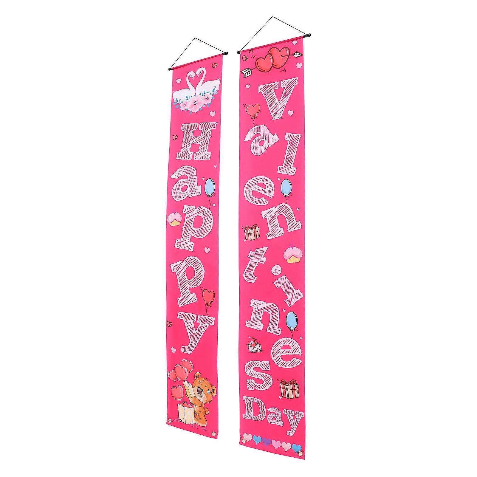 Valentine's Day Style Photo Background Sign Perfect For Door Decor With Decorative Function In Watermelon Red 1 Pair