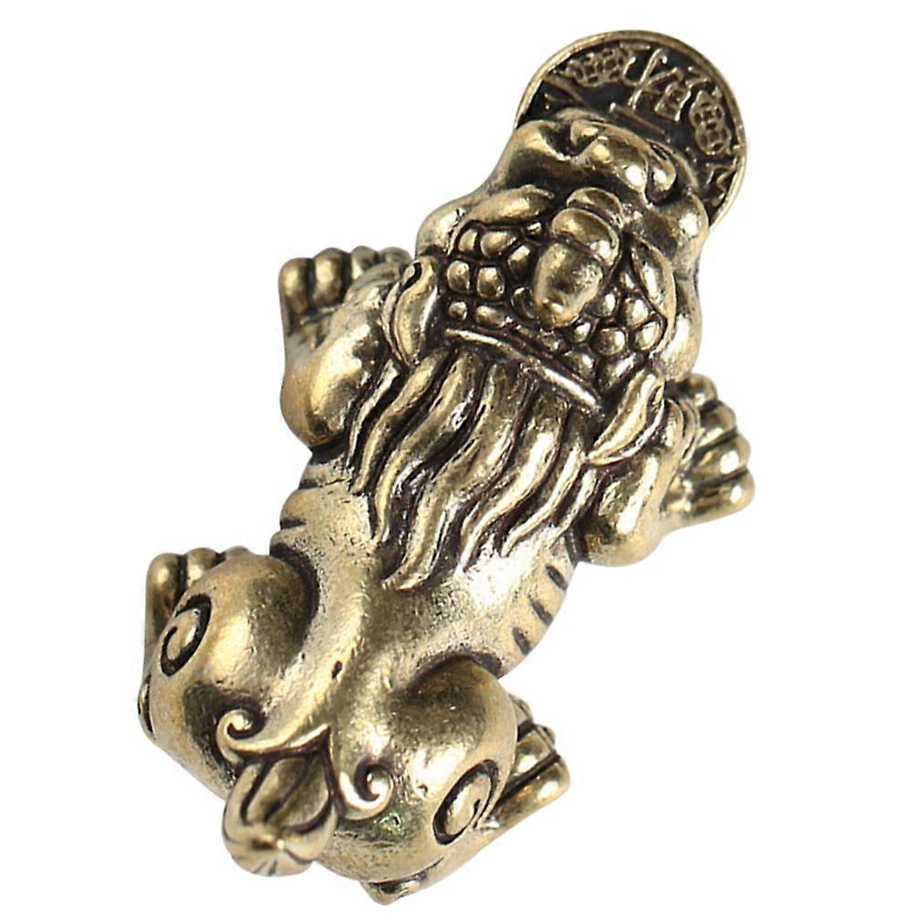 Golden Brass Animal Statue for Decor Simple Retro Figurine Appearance Design Small Size Desk Ornament