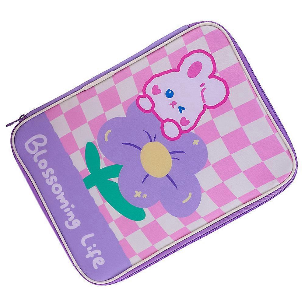 Tablet Storage Bag Chessboard Pattern Bag Practical Tablet Accessories Violet Scratch-resistant 1Set