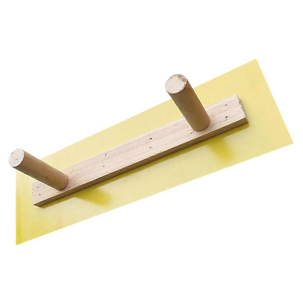 Drywall Smoothing Tool with Comfortable Grip for Home Use Made of Plastic and Wood Brown Color