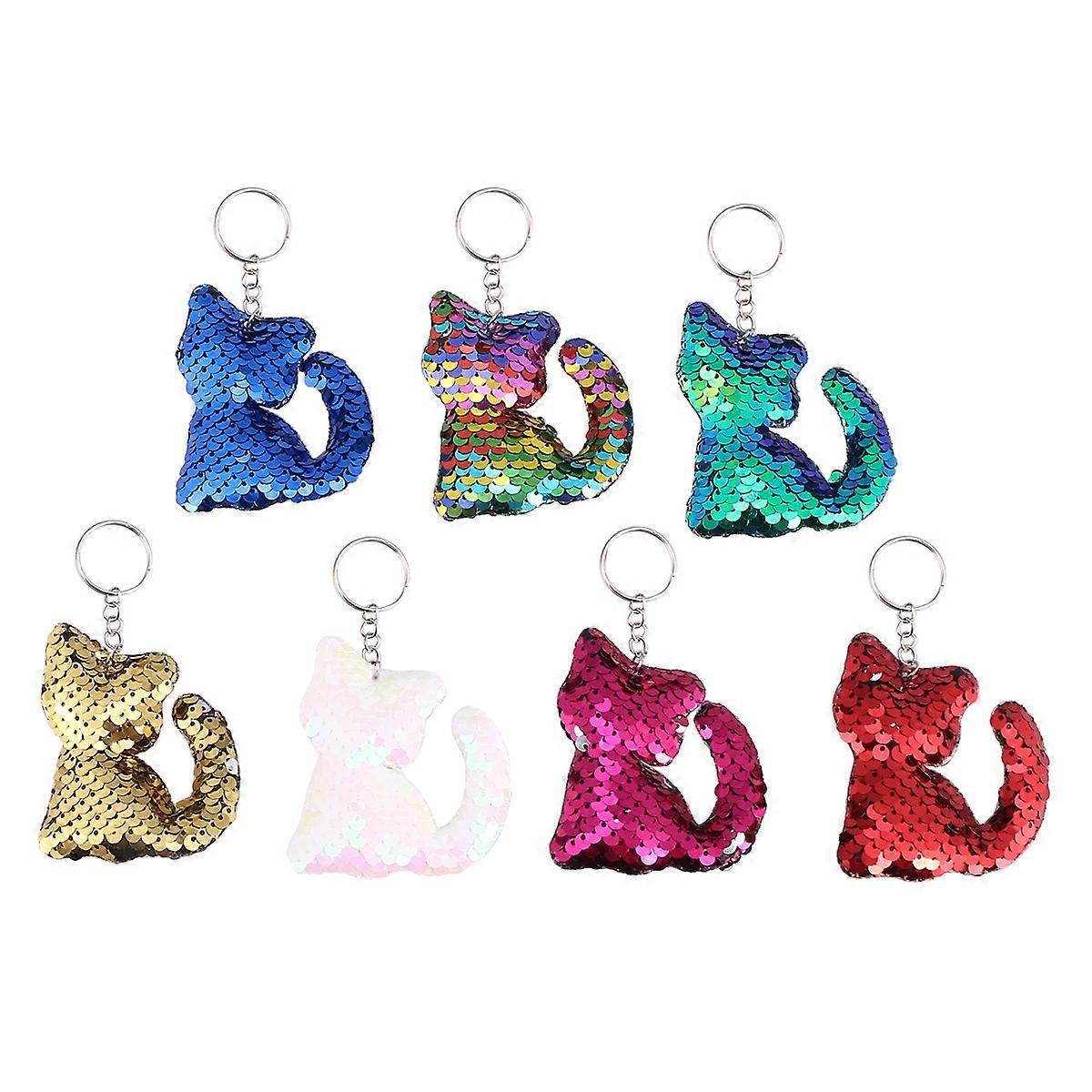 21Pcs Unique Cat Shaped Keyring Bag Charm For Daily Use Available In Assorted Color With Decoration Feature