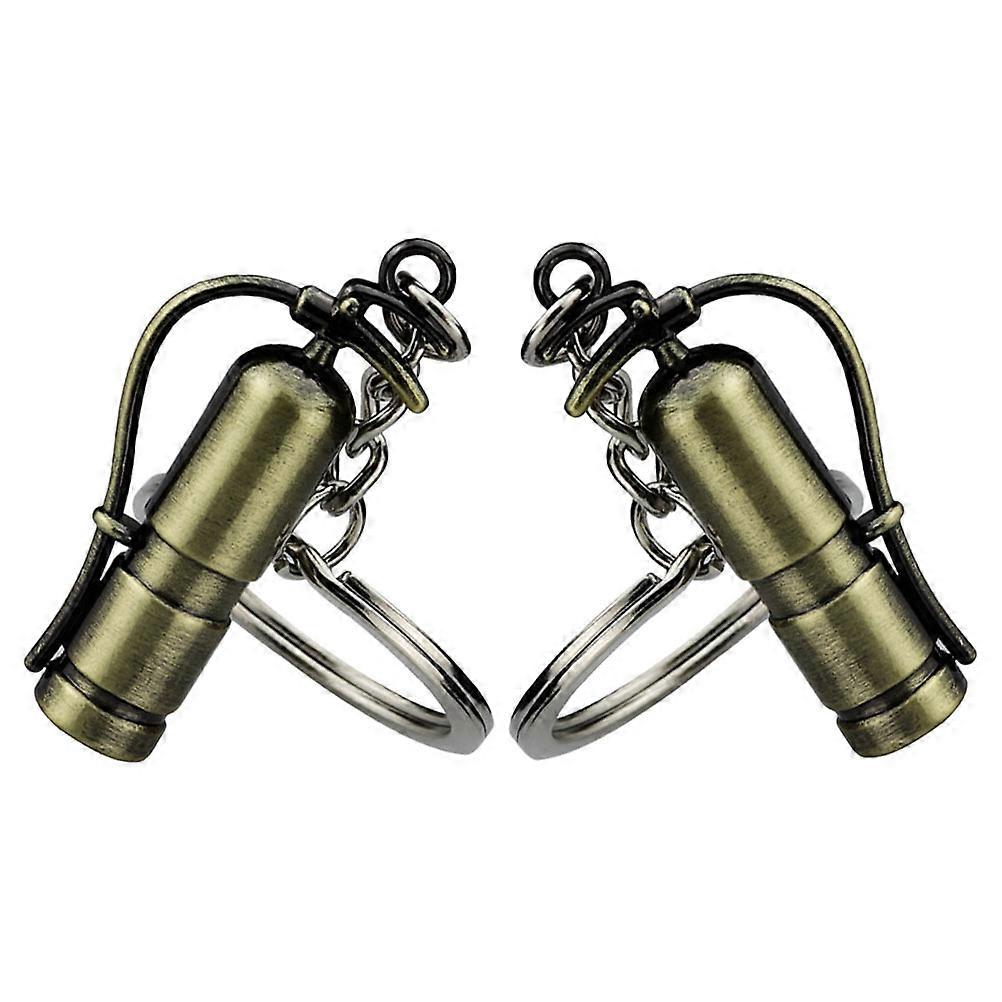 Firefighter Keychain Pendant Zinc Alloy Dark Brown for Decoration Lightweight and Functional