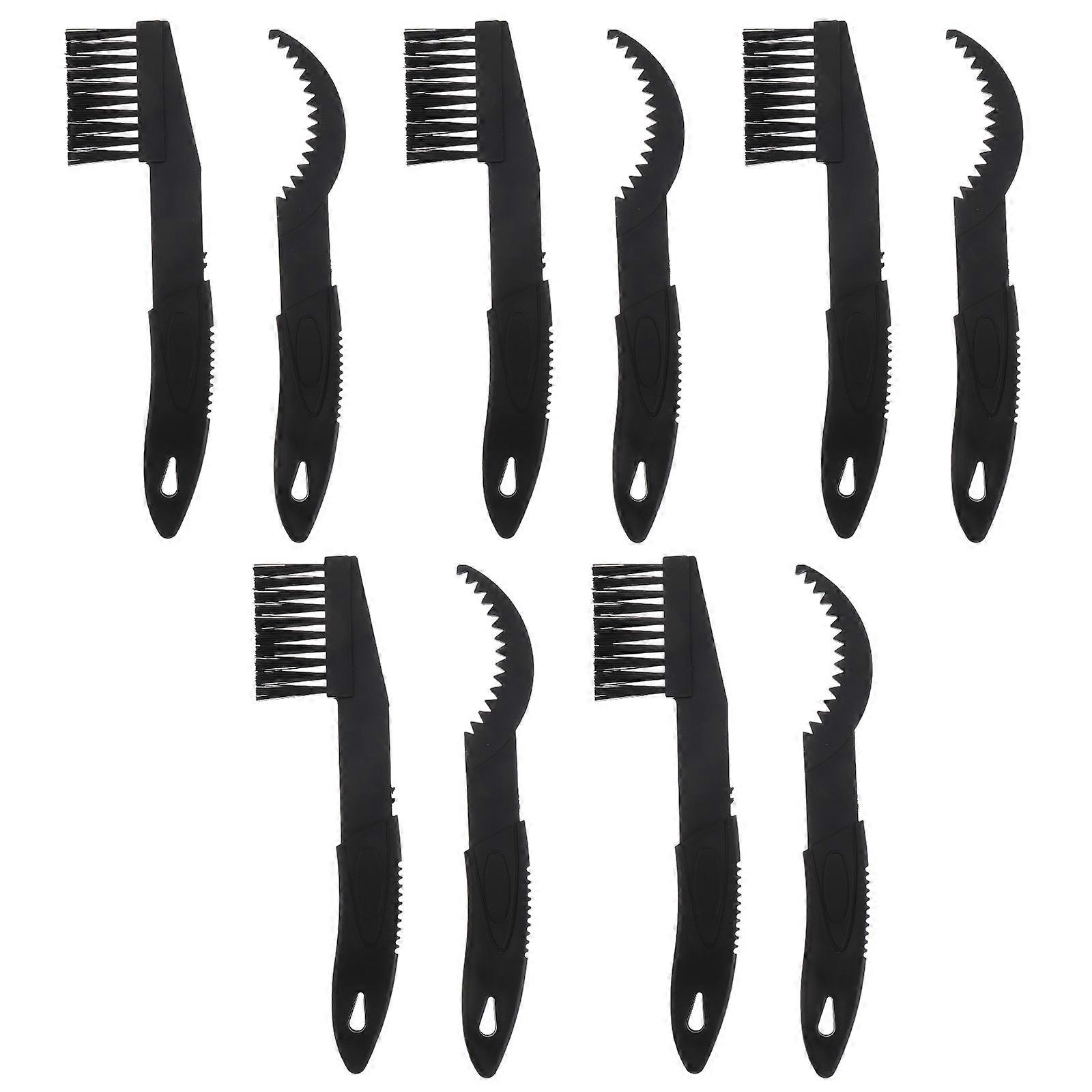 5 Sets Chain Brush Cleaner Tool for Bicycle Use Durable Nylon Black Handy Cleaning Brush Set
