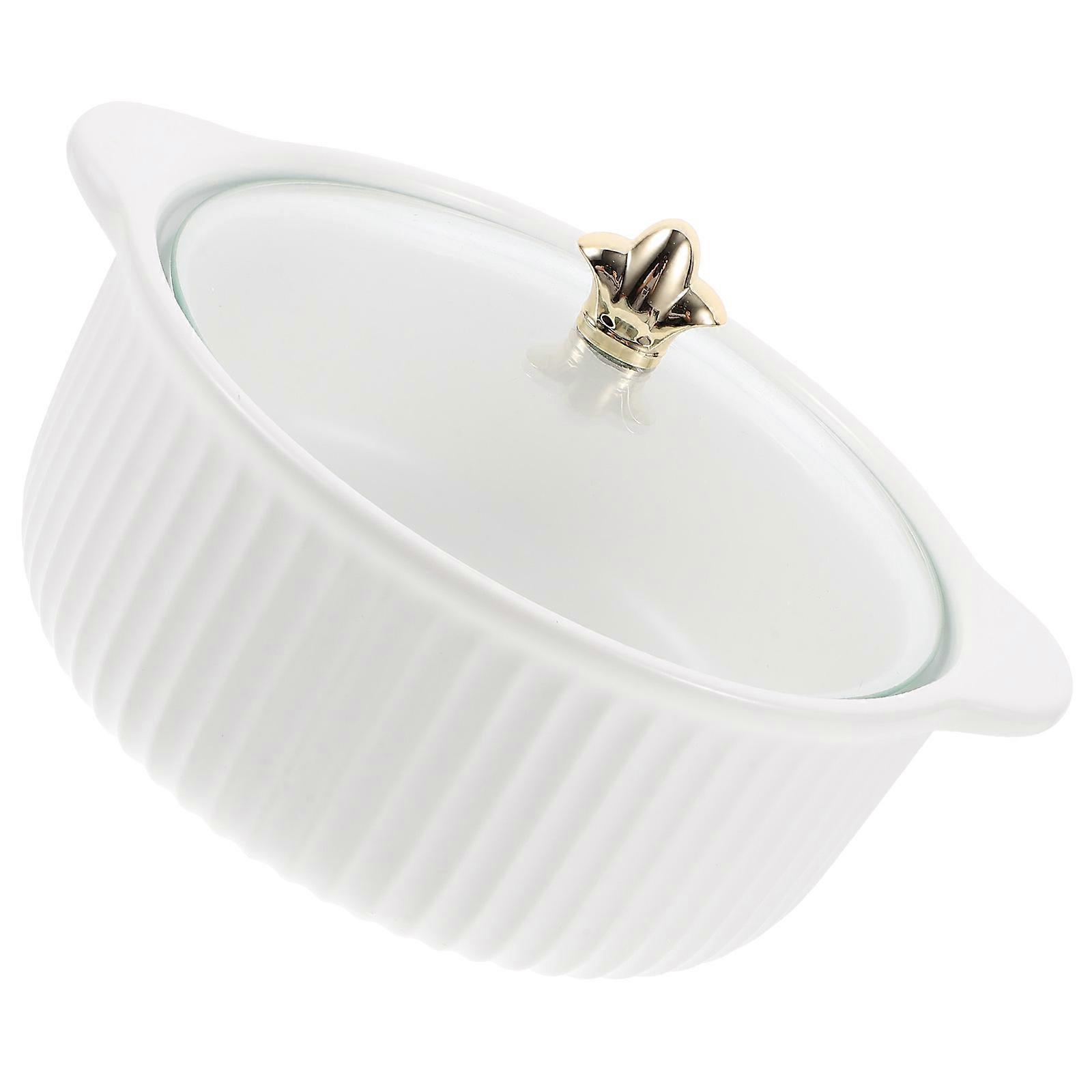 Convenient Soup Bowl In White Ideal For Daily With Large Capacity 1Set