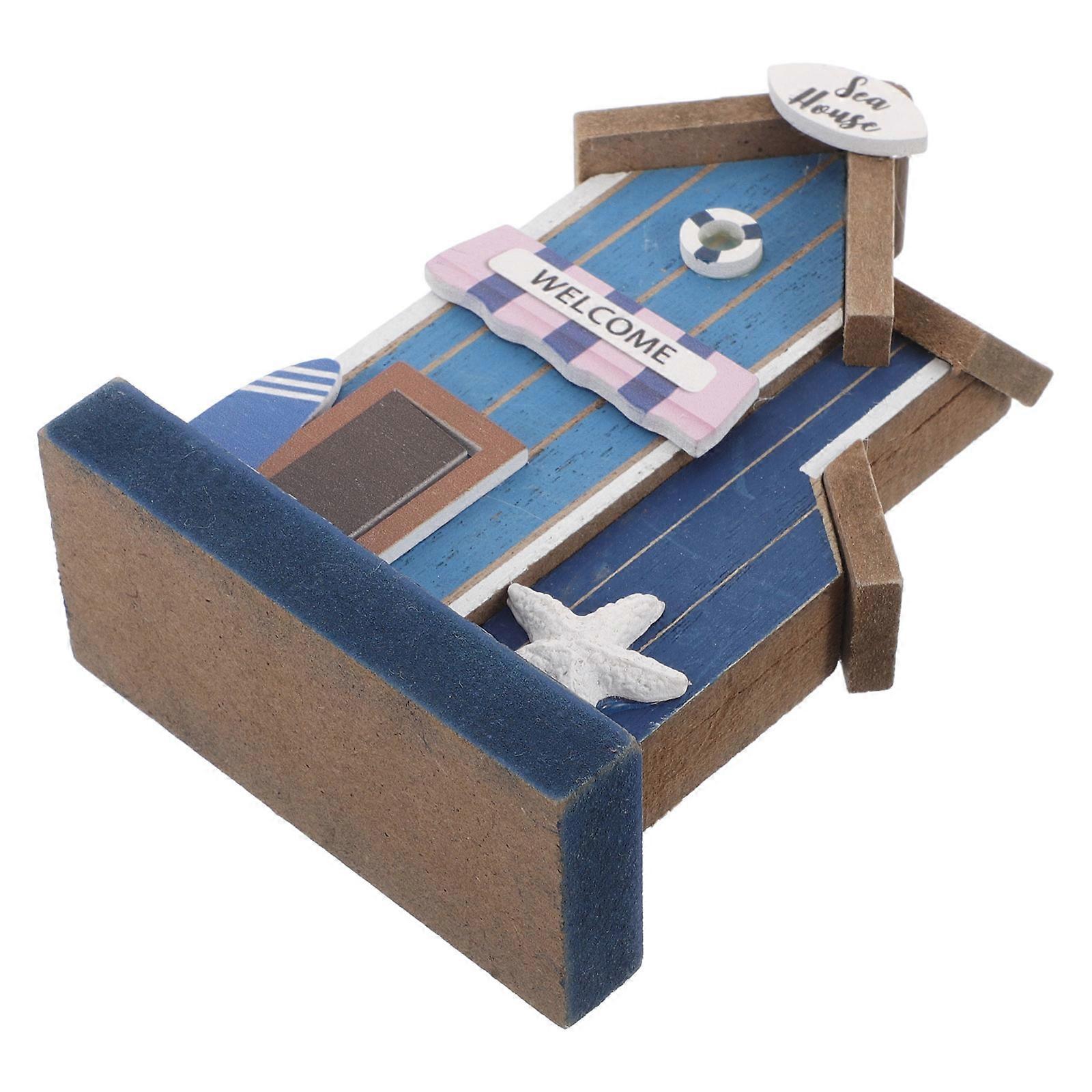 Miniature Wooden Beach Scene Accessories for Dollhouse Coastal Decor – Mediterranean Style Nautical Props for Creative and Realistic Ocean Setups