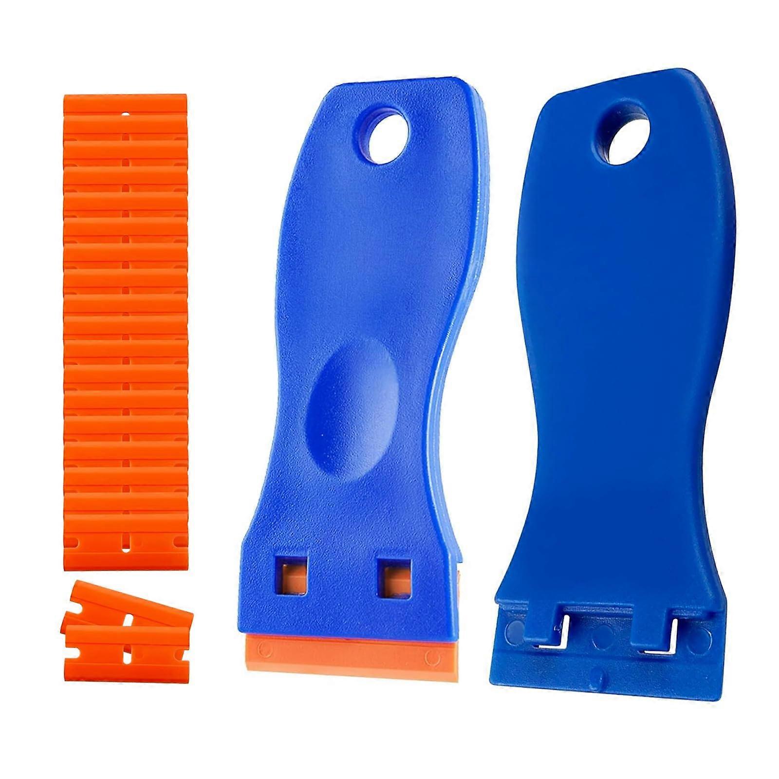 Plastic Set Scraper, Mini Plastic Scraper with 20 Plastic Blades, for Adhesive Residue Remover, Glue Remover