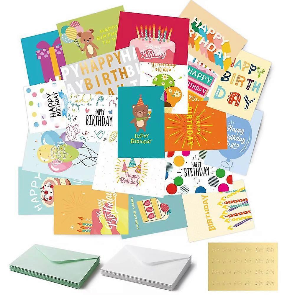 24Pcs Unique Birthday Cards Happy Birthday Card Bulk with Envelopes