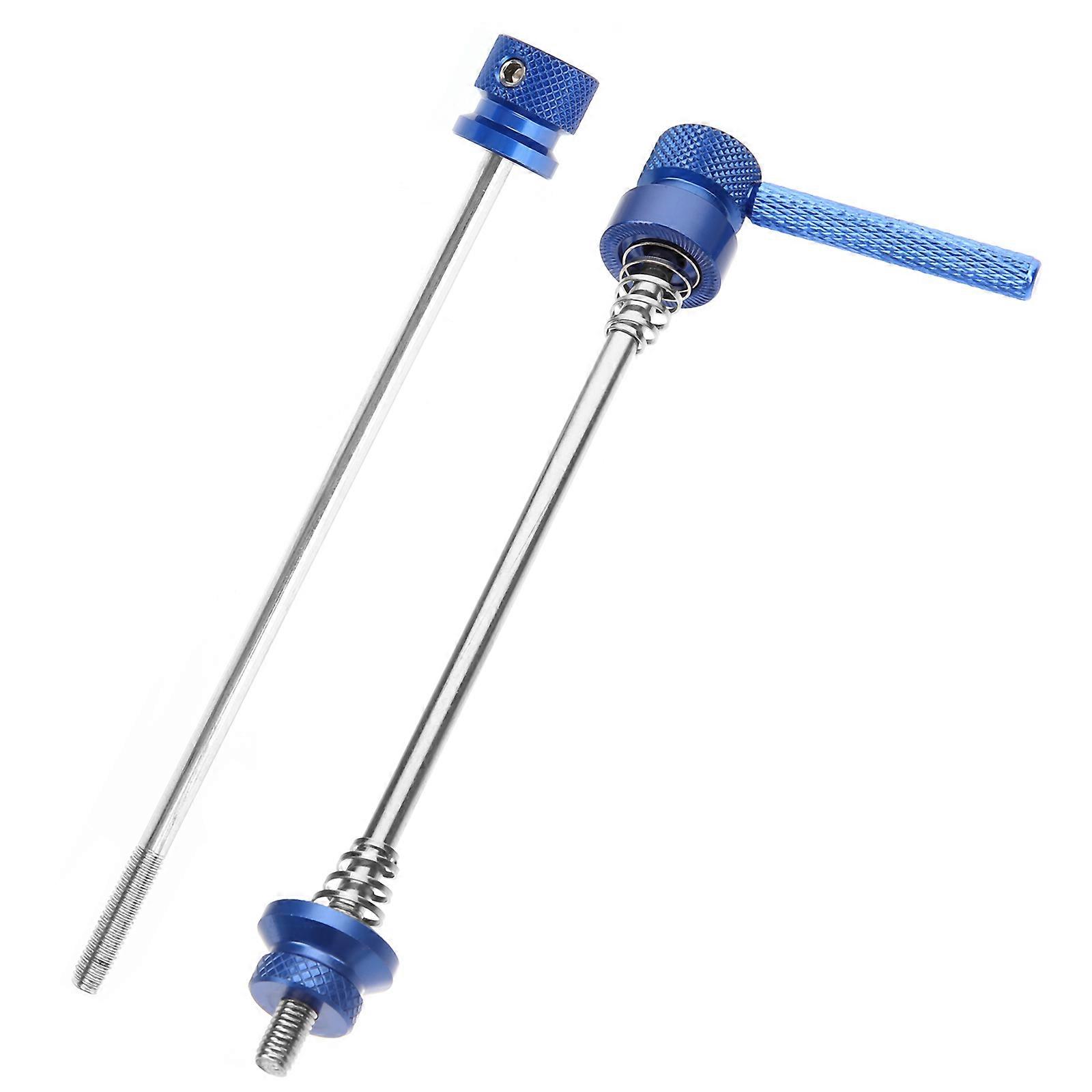Blue Bike Quick Release Skewer with Springs for Universal Metal Use Prevent Theft and Wide