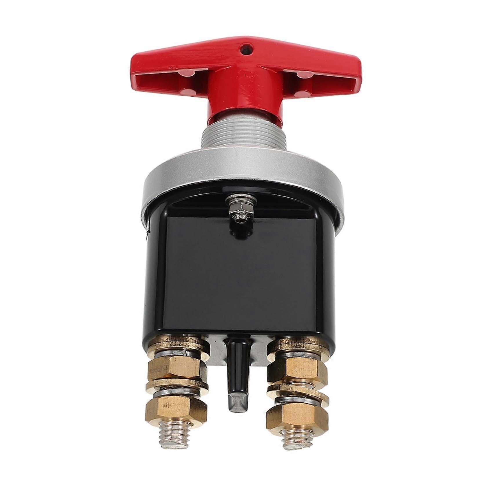 Battery disconnect switch with locking plate, emergency stop switch for cars, waterproof main switch, durable for various vehicle models.
