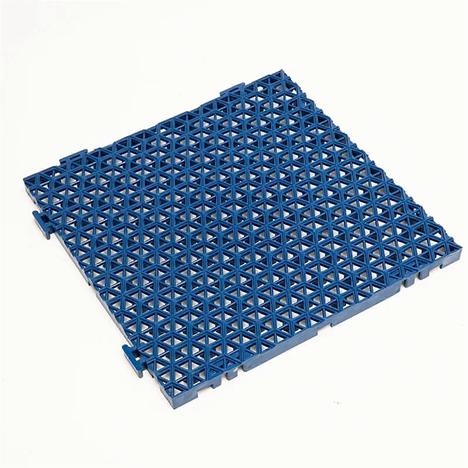 Garage floor tiles PVC plastic antislip mat bathroom hollow thickened corridor WC splice (Blue) 30x30cm Blue