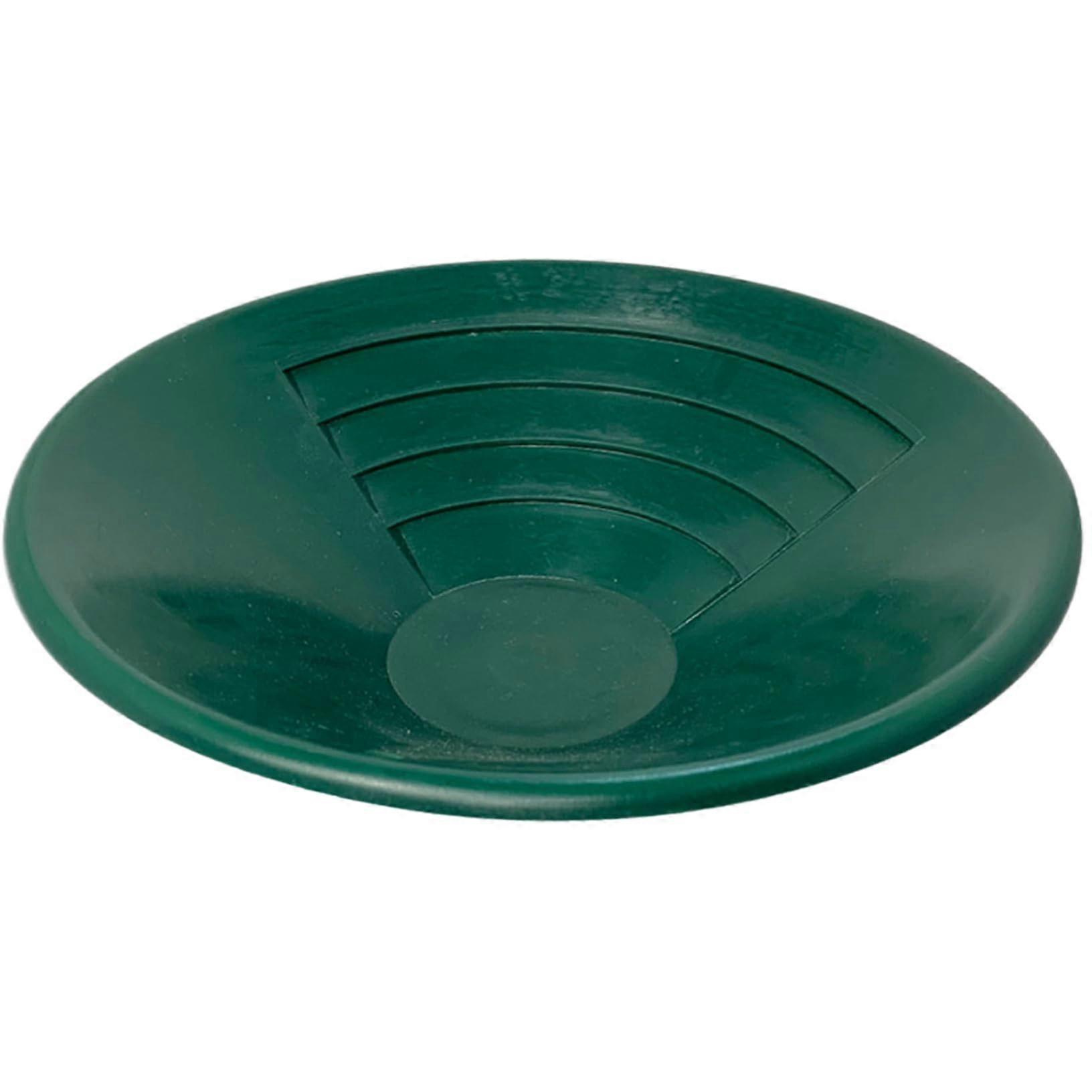 Gold Pan 10 Inch, Lightweight Round Prospecting Pan With Riffles, Easy Sifting, Green