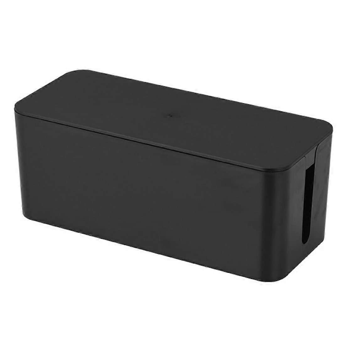 Cable Tidy Box AntiDust Cable Storage Organiser Case Black 23 x 12 x 11 cm