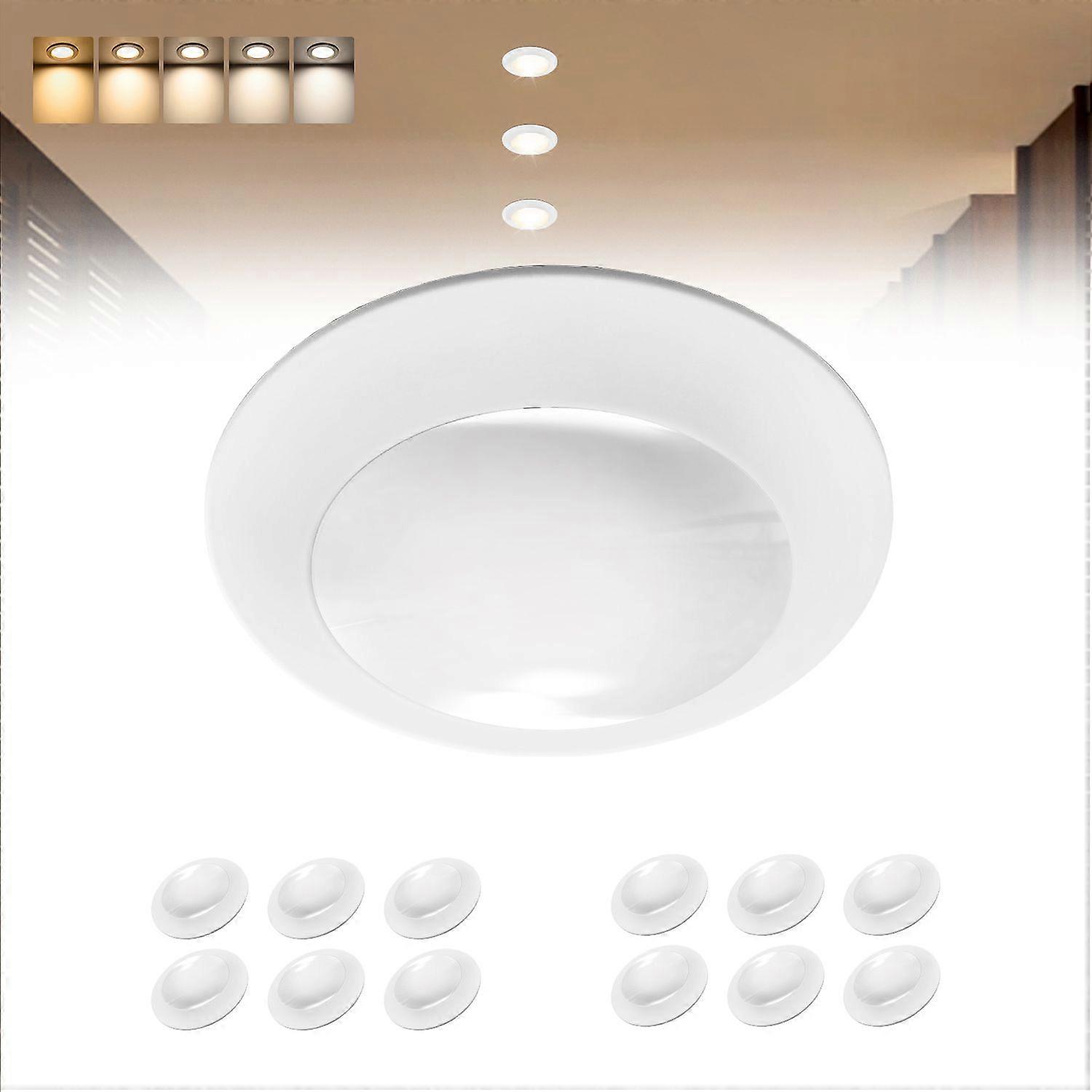 6 Inch LED Recessed Ceiling Light Dimmable Ultra-Thin Flat Flush Mount Surface Mount LED Disk Light with Driverless Design 5CCt Retrofit Can Lights Fo