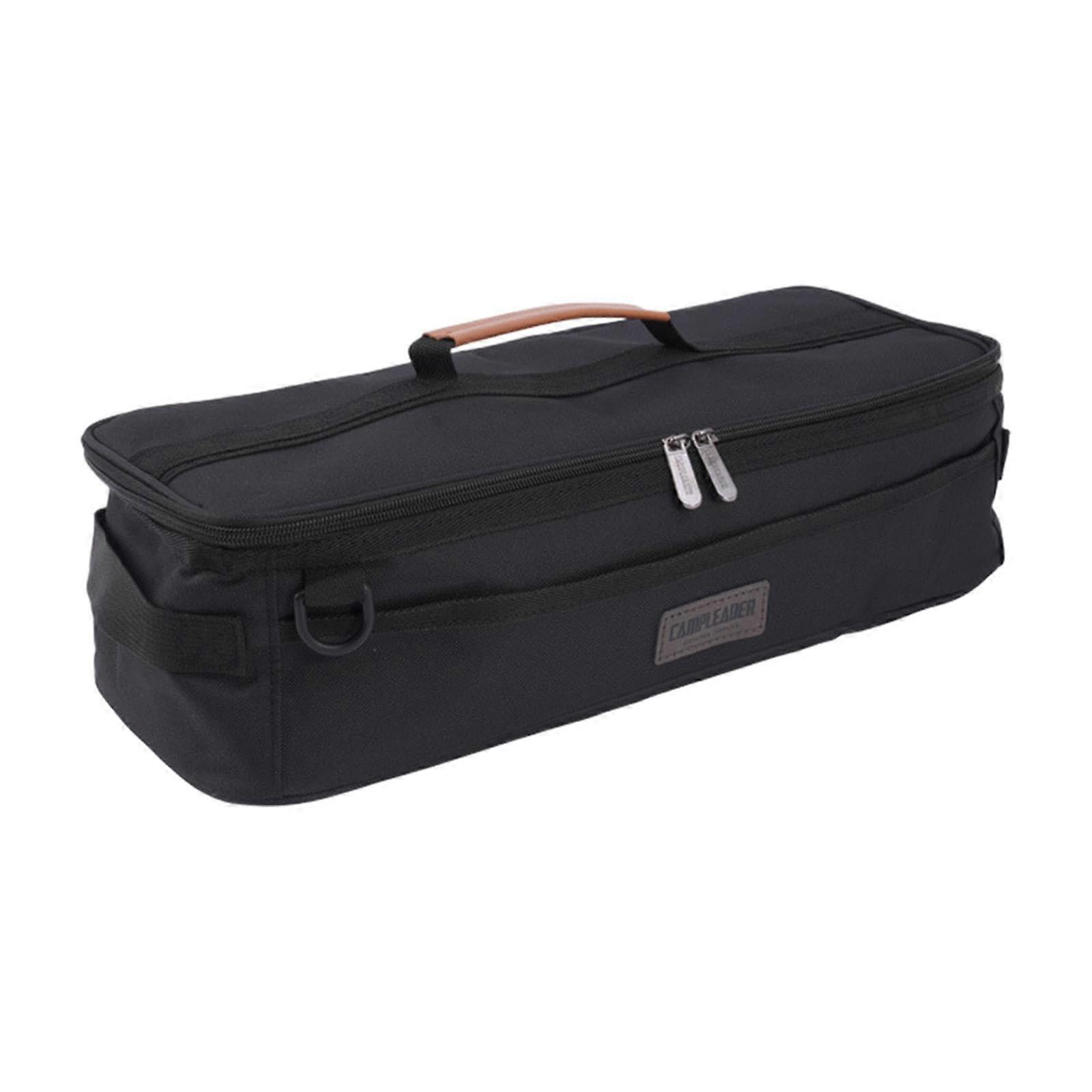 Large Capacity Tent Stakes Storage Bag Carrier Holder for Tent Poles and Pegs, Black, for Camping and Travel