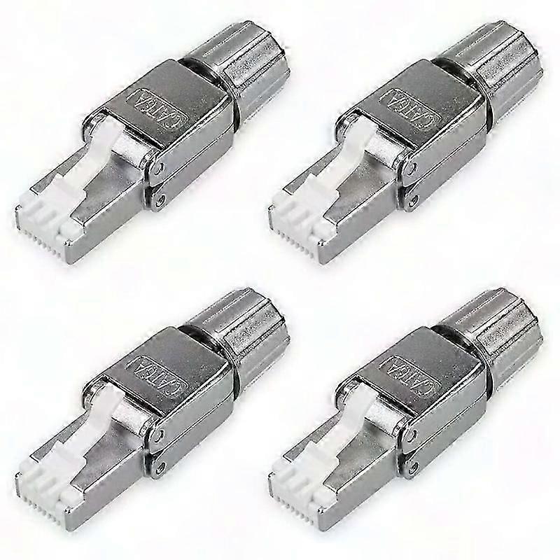 RJ45 Connector Pack - 4 Cat6A Shielded Ethernet Connectors for High-Speed Networking