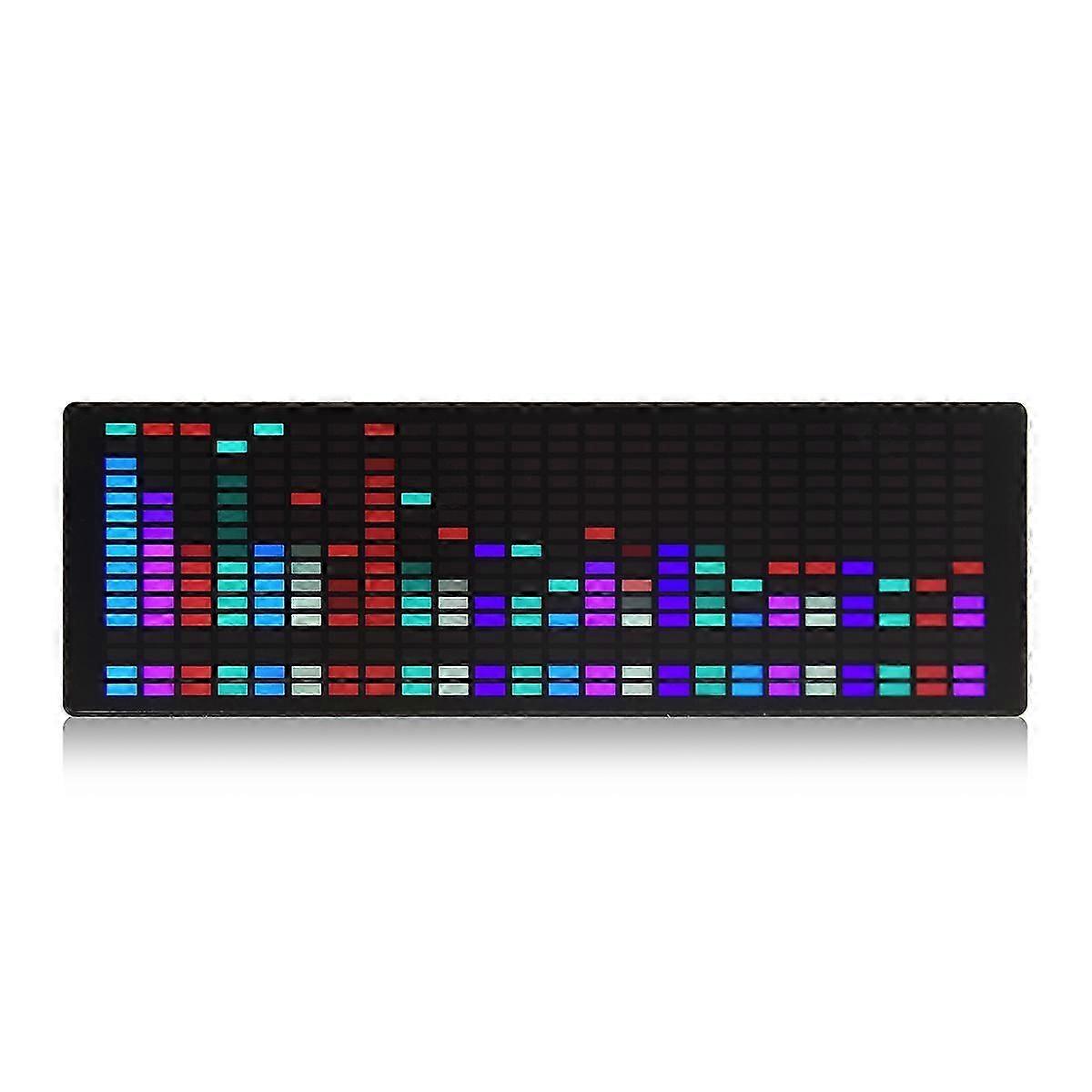 LED Music Rhythm Spect Lights with Voice Sensor, RGB Atmosphere Indicator and Clock Display