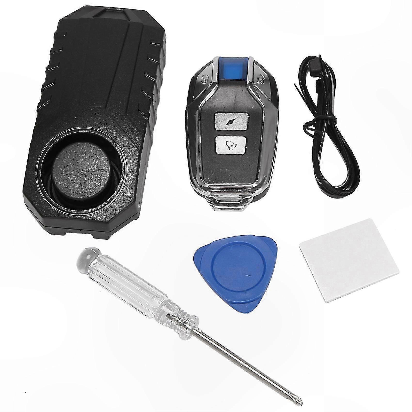 Waterproof Wireless Alarm for Motorcycle & Bicycle, 113dB Anti-Theft System with Remote Control, Black Security Solution