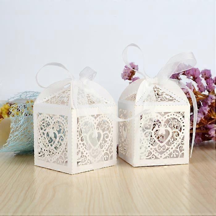 XICHAO - 100Pcs Candy Boxes Paper Ballotin for Wedding/Baptism/Birthday