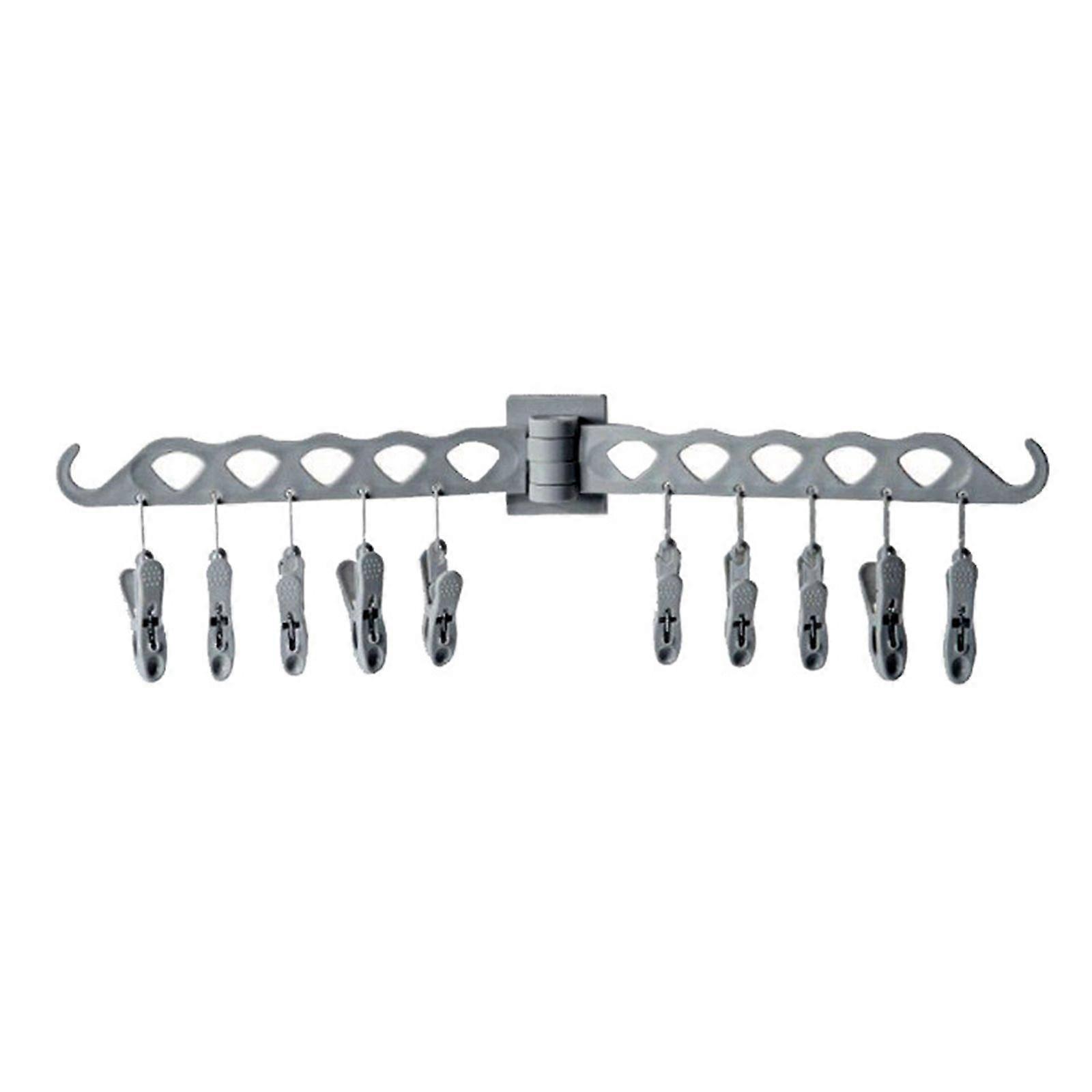Multi-clip coat rack, sock clip, coat hook (gray)