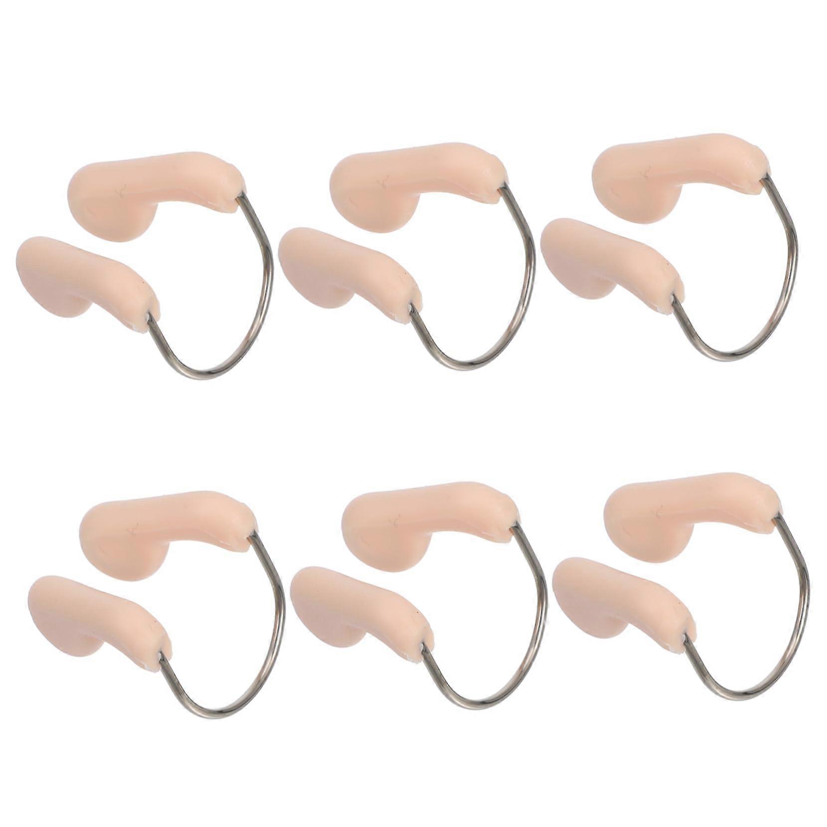 6PCS Silicone Nose Clips for Swimming Professional Underwater Nose Protection Soft Stretchable for Adults Reusable and Comfortable Design