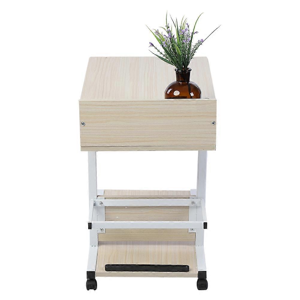 Portable Adjustable Laptop Desk 50-80cm with Drawer Wheels White