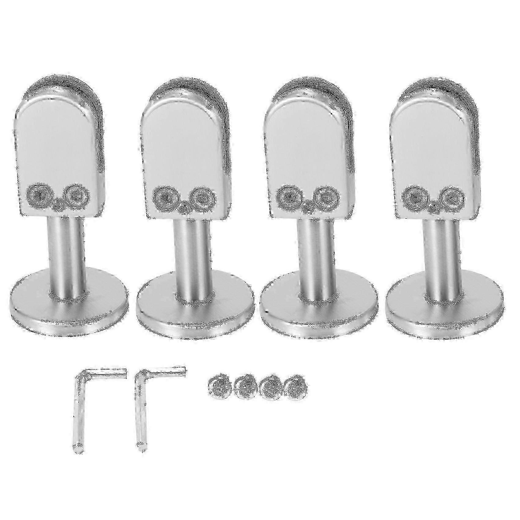4 stk justerbare 304 glasklemmer i rustfrit stål til 8 mm glaspaneler, hyldebeslag og panelholdere