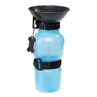 Travel dog bowl/drinking fountain, blue, 500ml made of lightweight plastic