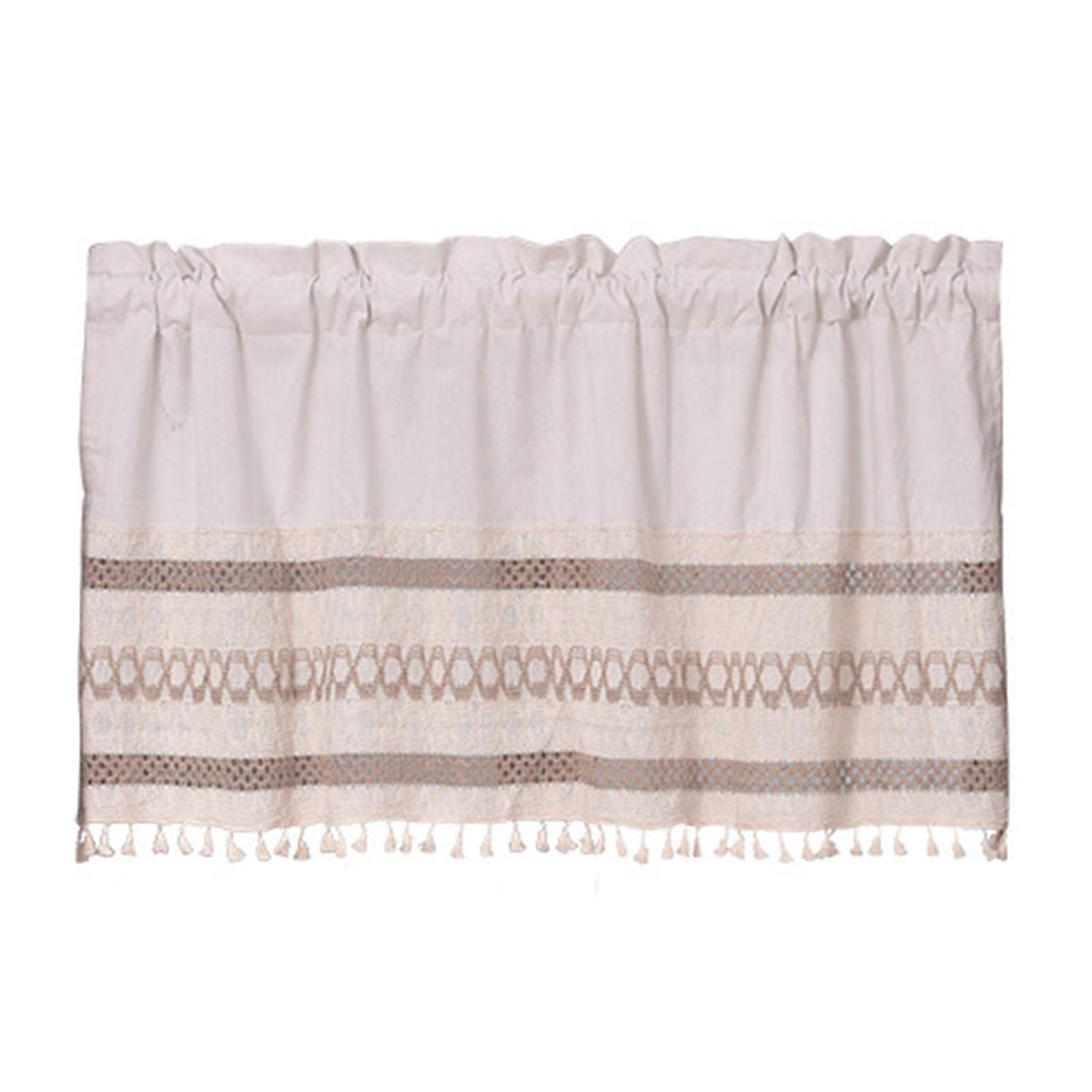 Sunlight Filtering Short Curtain Panel Cotton Blend Fabric Elegant Easy Installation Required 150 60