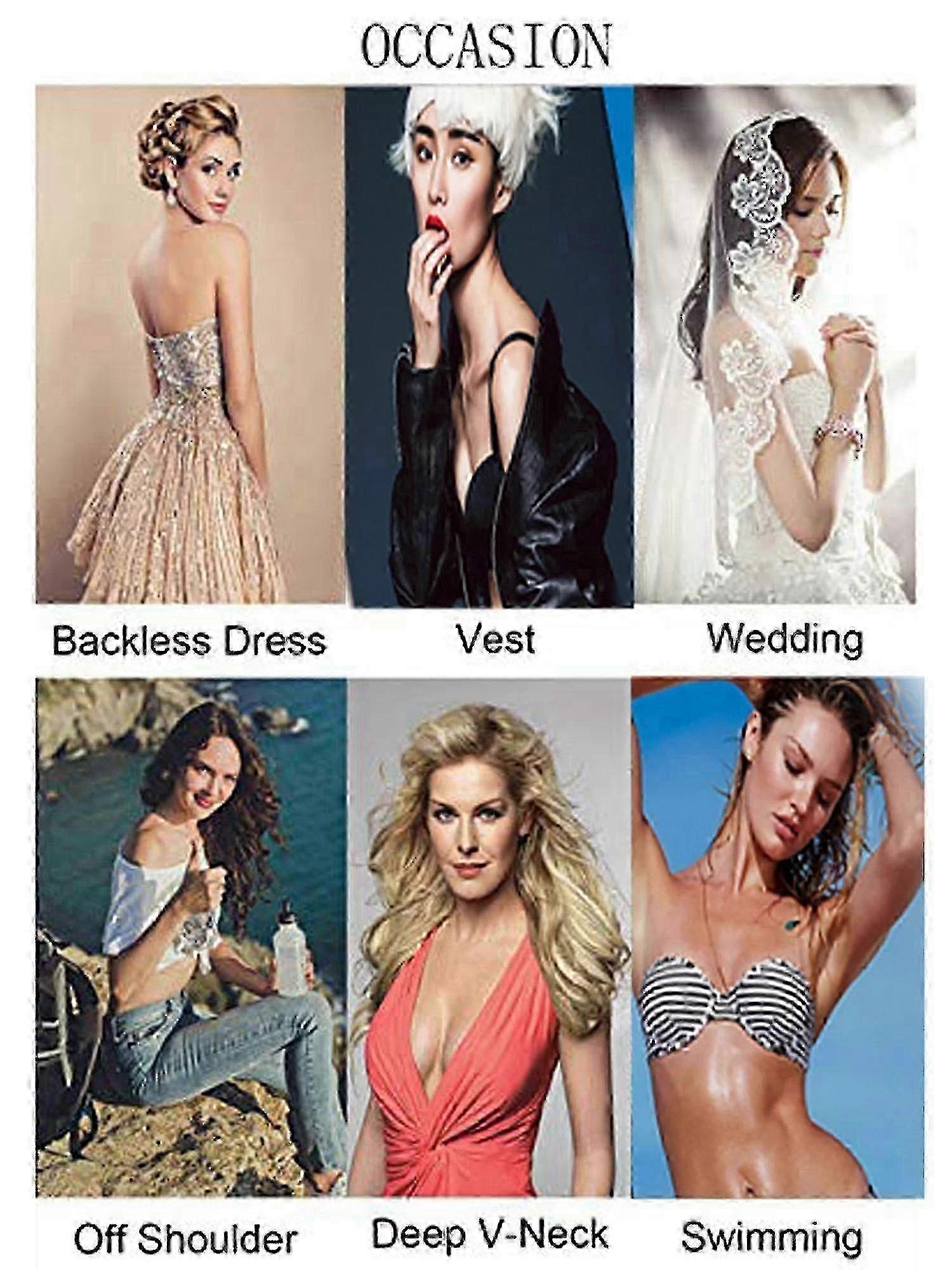 Invisible Adhesive Silicone Bra with Backless Strapless Design - Reusable & Adjustable for Women's Comfortable Wear