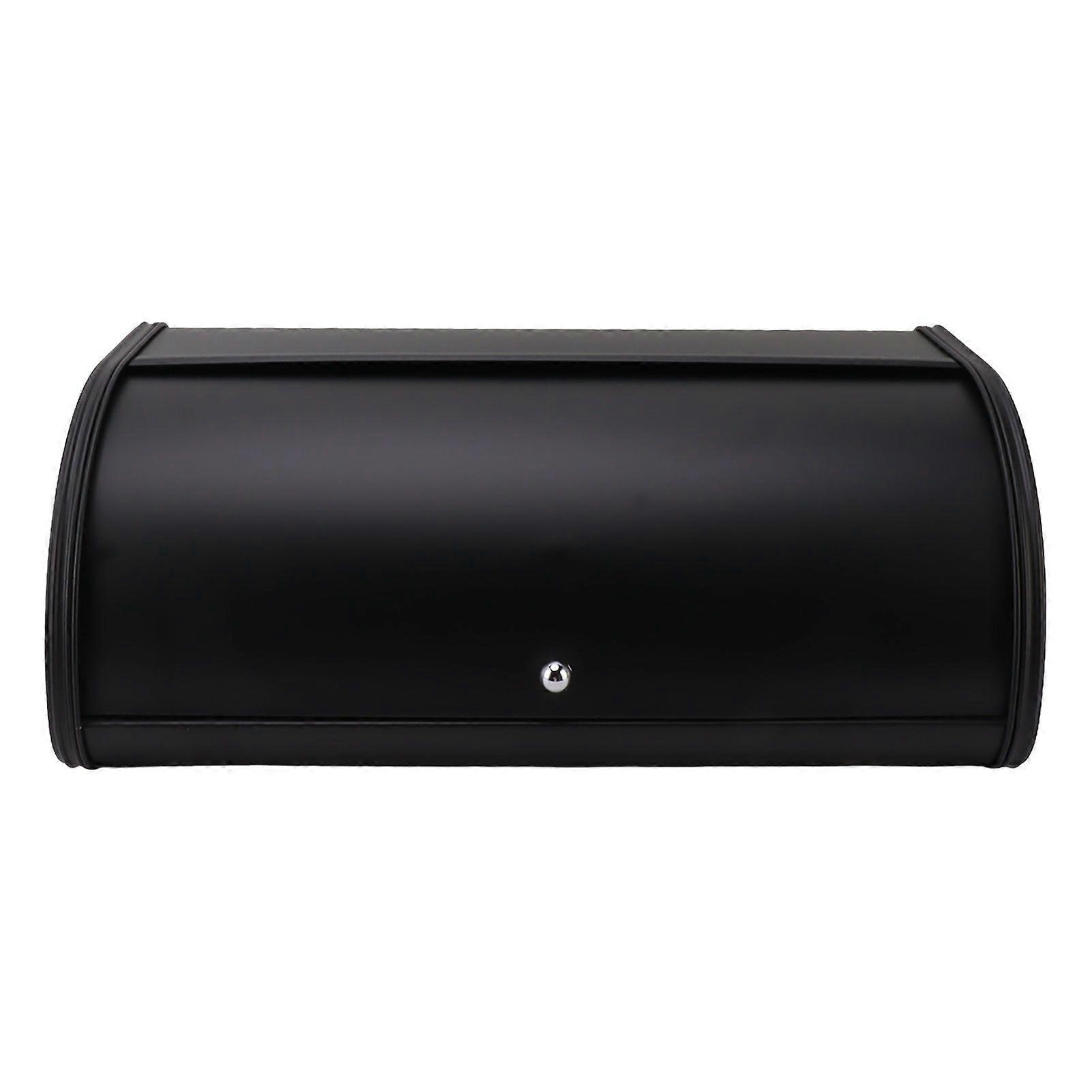 Bread Box for Kitchen Counter Black Frosted Keep Freshness Bread Box Iron Bread Storage Container for Cakes Pastries