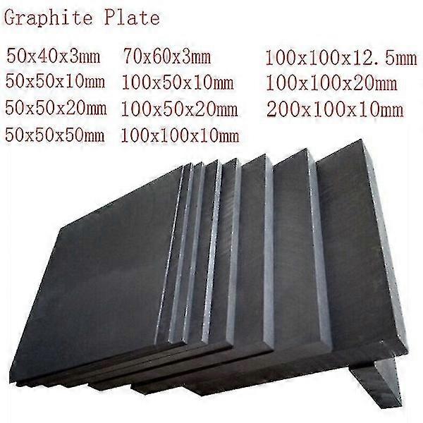 Multi Sizes Hochreine Graphitplatte Hochtemperatur-Elektrodenplatte Graphitplatte EDM Carbon Graphit Platte 200x100x10mm