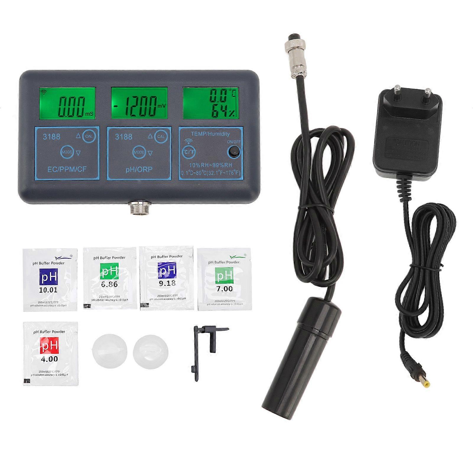 7 in 1 Water Quality Monitor WiFi for Tuya APP ABS EC Conductivity PH ORP Meter for Aquarium EU Plug 220V
