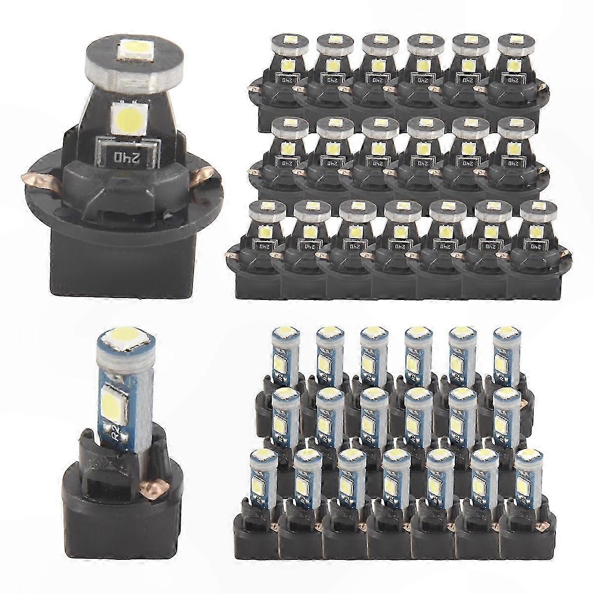 40-Pack T5 T10 LED Bulbs with Twist Socket for Car Interior Dashboard Lighting