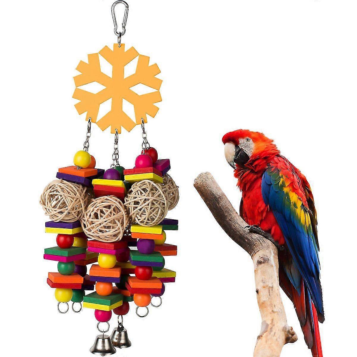 Safe Non-toxic Bird Toys Parrot Vine Bal Building Blocks Nibbling S...