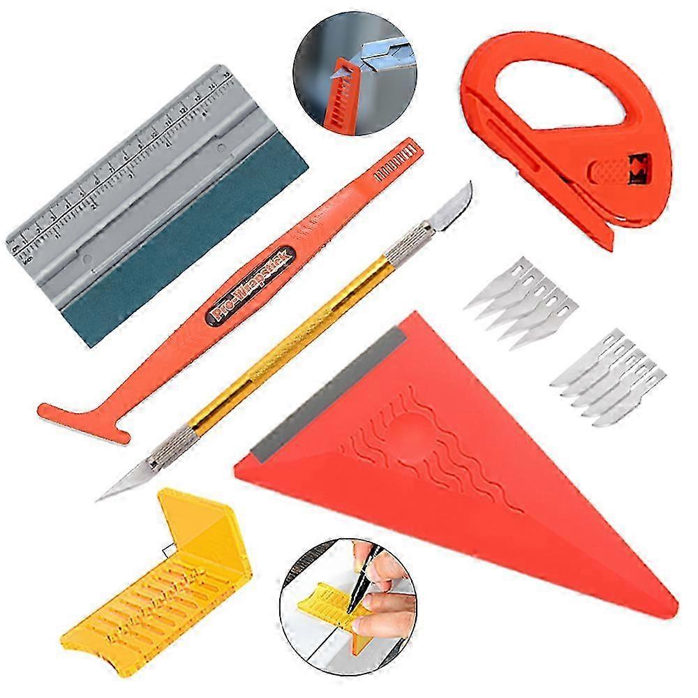 FOSHIO Car Tint Kit Film Wrapping PPF Squeegee Rubber Scraper Carbo...