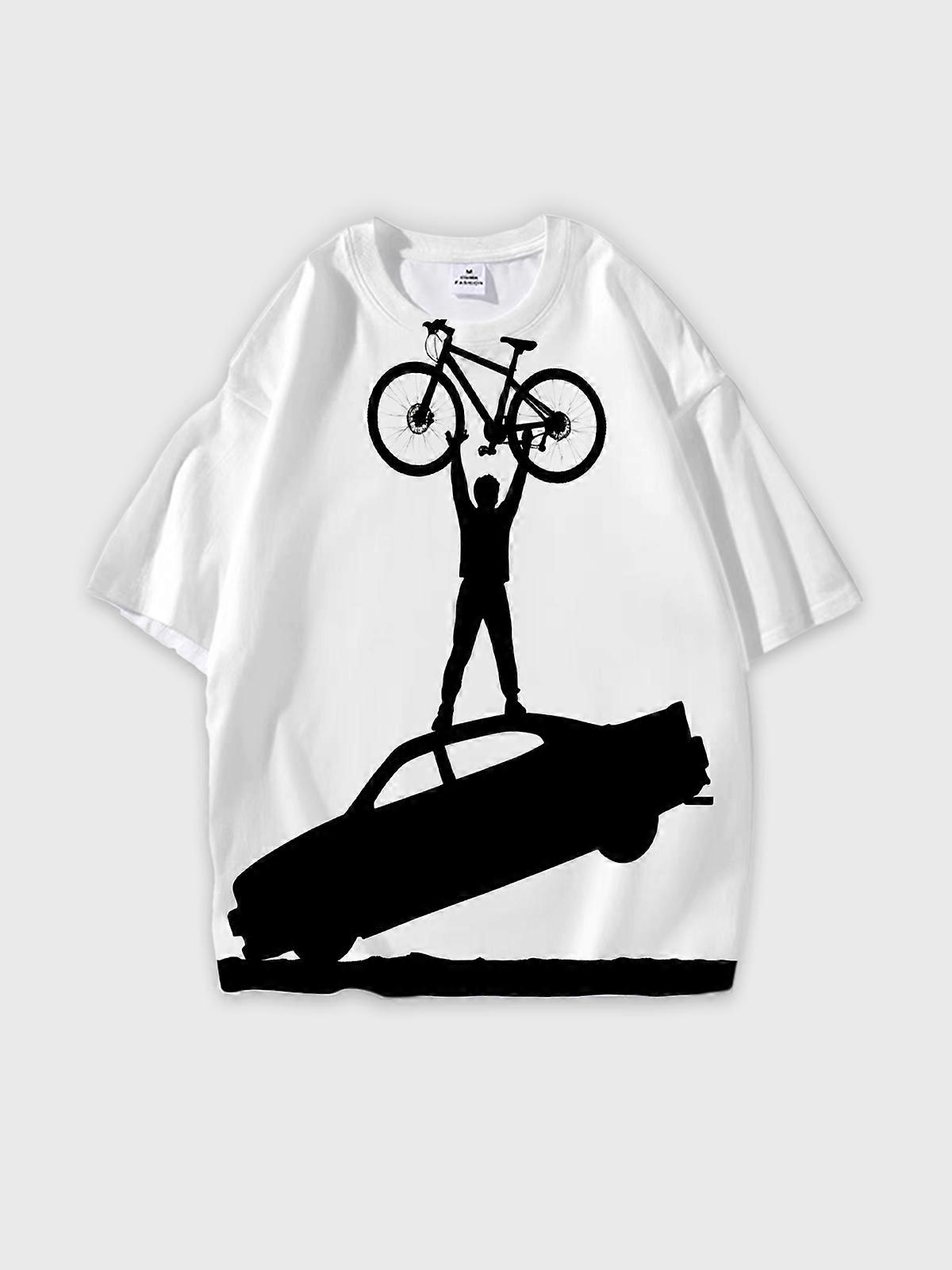 T-Shirt Short Sleeve Round Neck, Summer Casual Loose Graphic Tee, Unisex Pattern U1844
