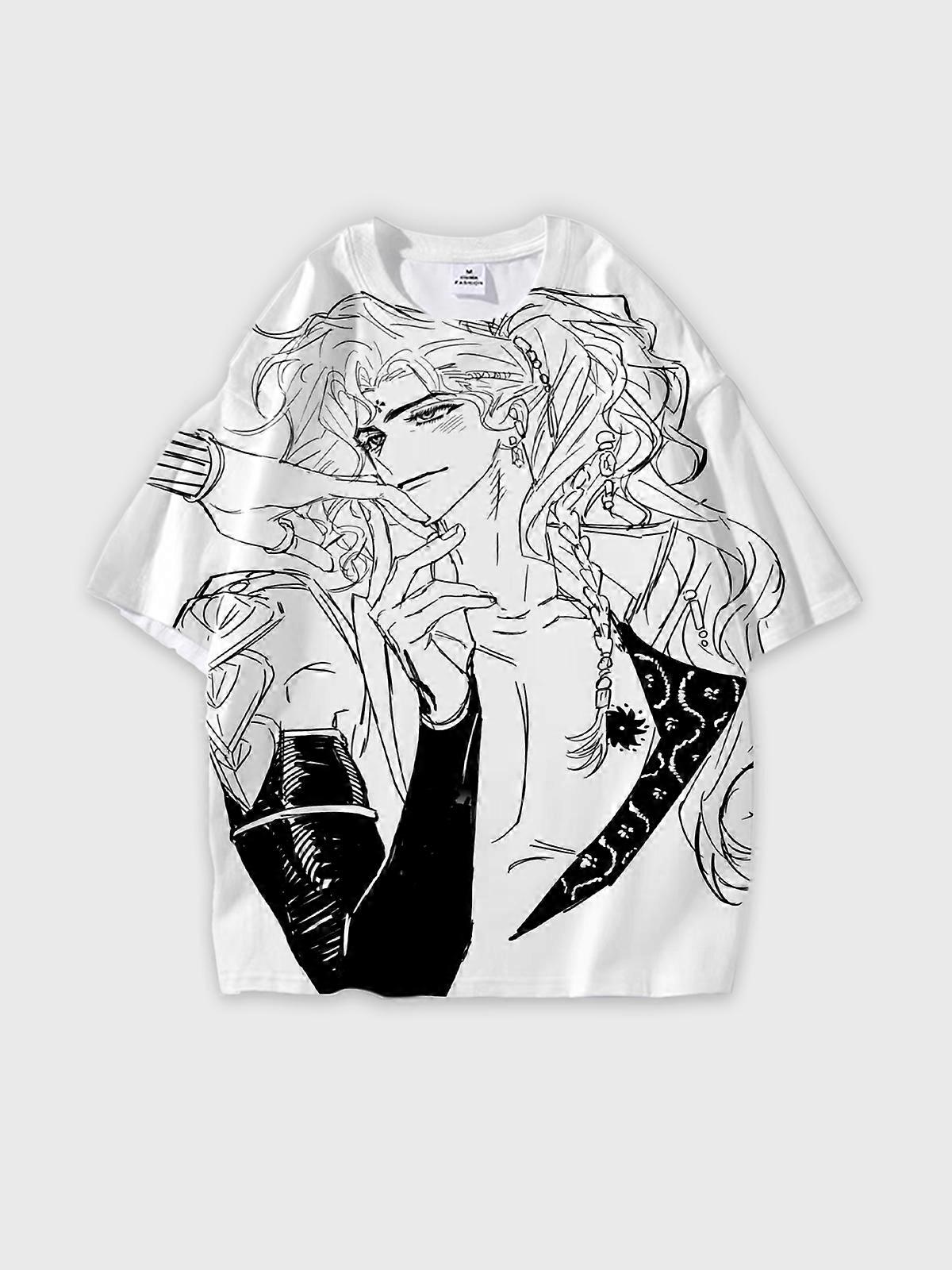 T-Shirt Round Neck, Loose Short Sleeve Sultan’s Game Graphic Tee, Unisex Summer Casual Top V1687