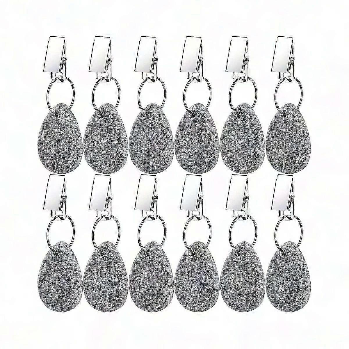 12pcs Tablecloth Weights - Teardrop Shape Table Cover Clips for Outdoor Dining, Stone Tablecloth Holders for Windy Days