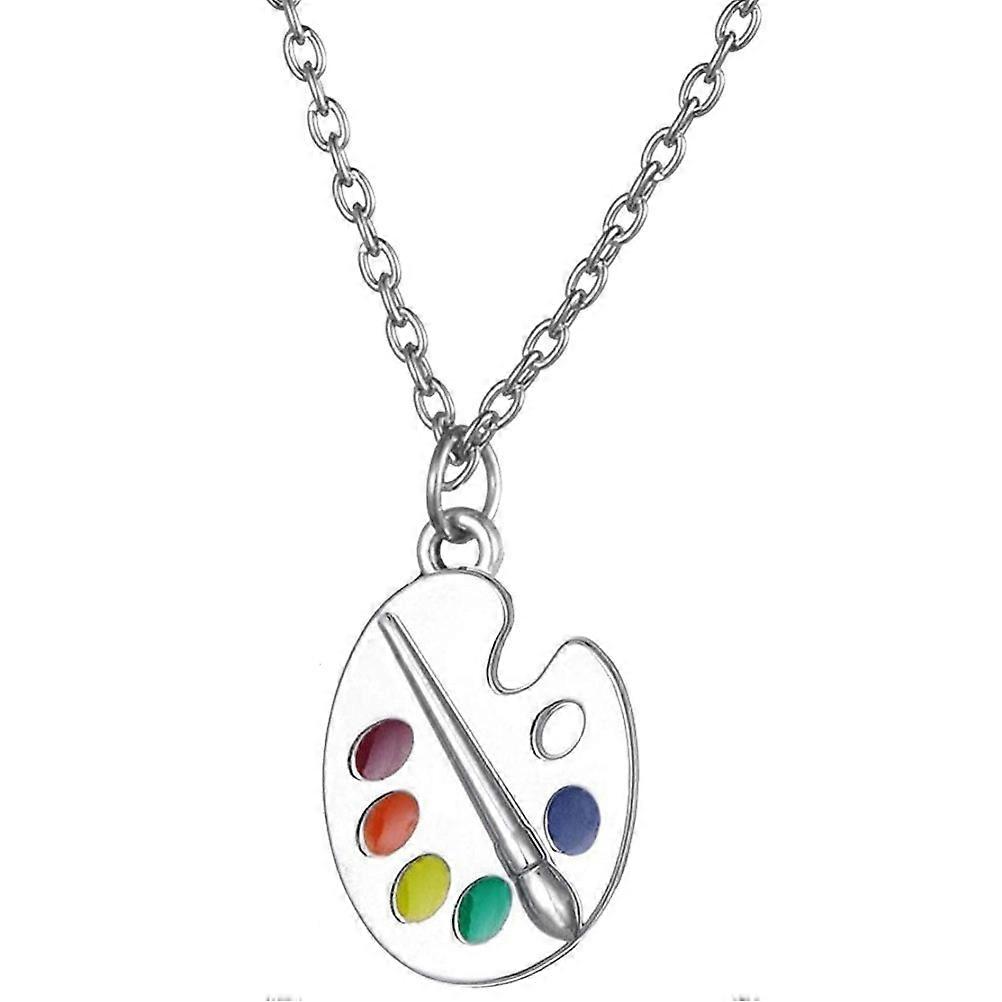 It sounds like you're describing or trying to create a product listing for a **creative alloy painting pendant necklace** designed for art students