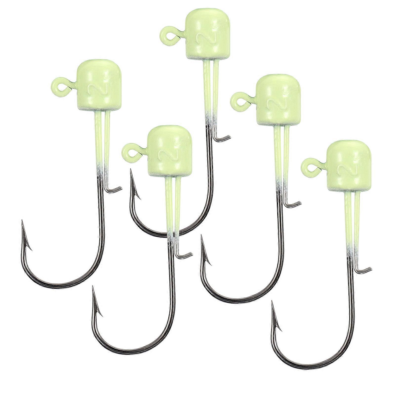 Head Fish Hooks Luminous Fishing Hooks for Fishing 5Pcs Corrosion Resistant