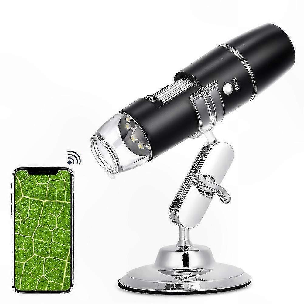 WiFi Digital Microscope 50X-1000X Magnification, Portable Mini Endoscope with 8 LED Lights for USB Connection